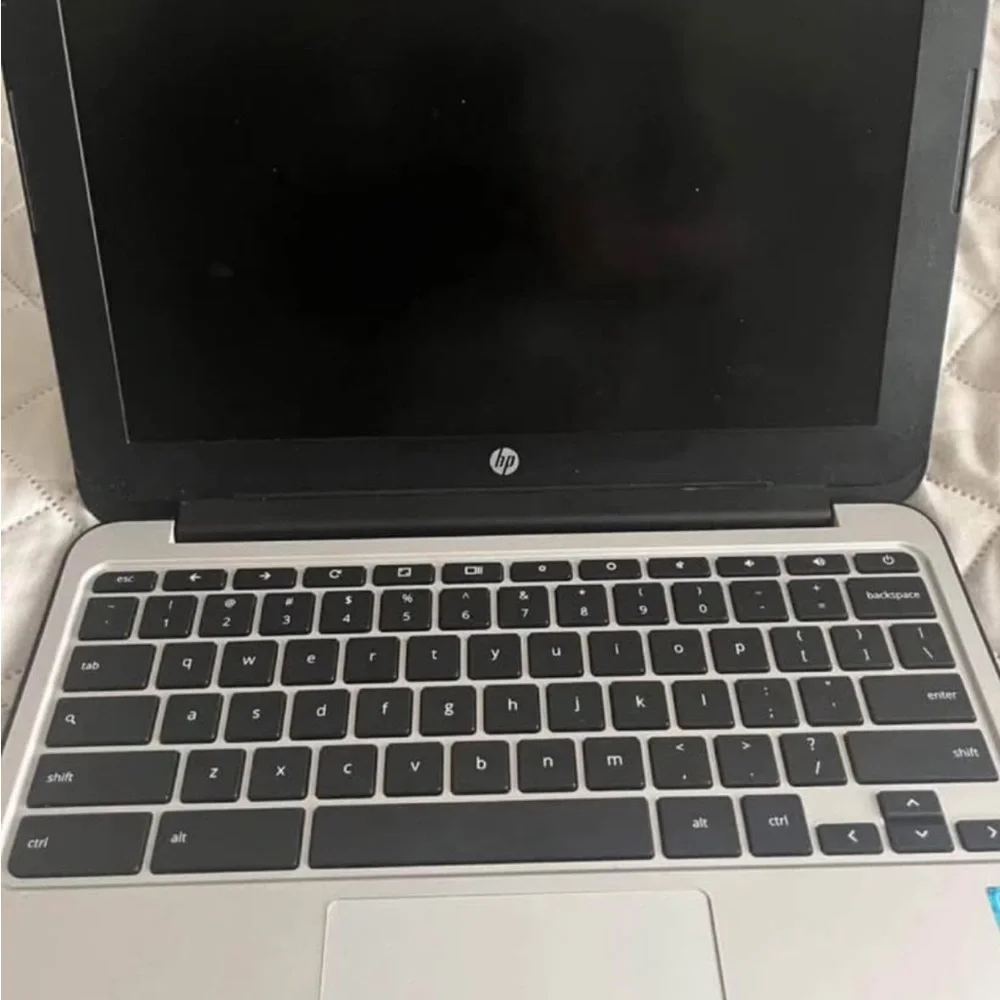 HP Silver and Black Slim Profile Laptop with Widescreen Display